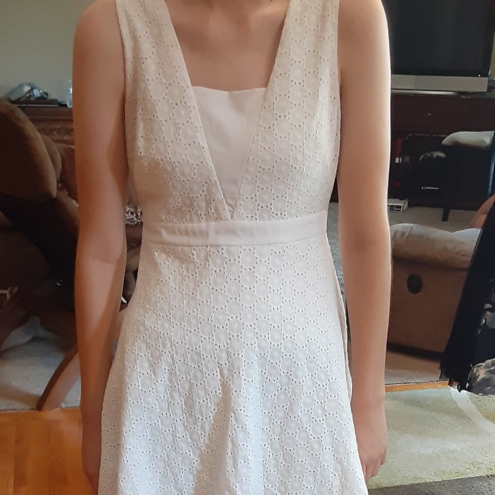 White Mid-Length Summer Time Dress